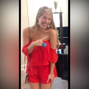 Size medium red romper